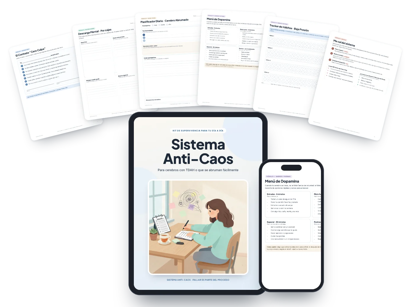 Sistema Anti-Caos: PDF en tablet y hojas impresas